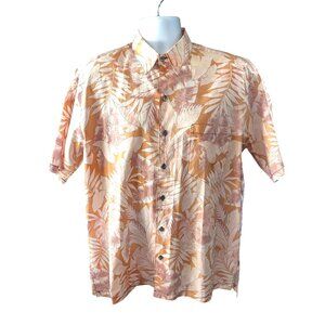 CCC Mens Tropical Floral Short Sleeve Button Up Shirt Size Large